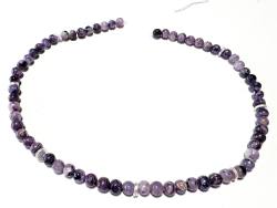 Charoit lila Edelstein Kette Kugelkette Halskette mit Echtsilber Elementen