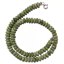 Chrom-Diopsid Edelstein Button Halskette Kette grün Größenwahl Sternsmaragd