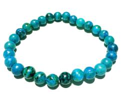Chrysokoll blaugrün Edelstein Armband Stretcharmband 6 mm Länge: ca. 19 cm
