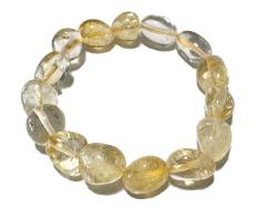 Citrin Zitrin Nugget Edelstein Armband Stretcharmband gelb