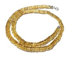 Citrin Zitrin Edelsteinkette Halskette Collier Heishi Button round