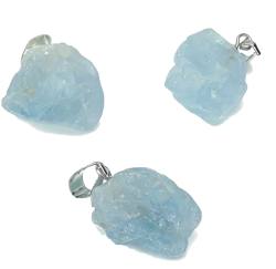 Coelestin Celestin hellblau Rohstein Kristall  Silber Anhänger