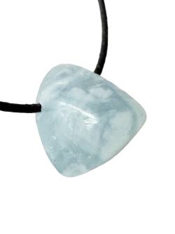 Coelestin hellblau Edelstein Anhänger quer gebohrt