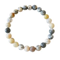 Dendritenopal natur Edelstein Kugel Armband Stretcharmband Längen Wahl