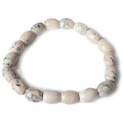 Dendritenopal Edelstein Stretch Armband Oliven natur