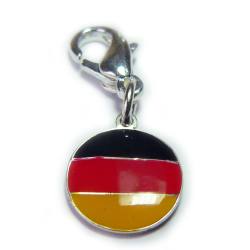 Deutschland Fußball WM EM Charm 925er Echtsilber emailliert Charm Anhänger