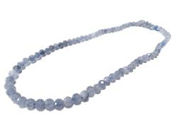 Disthen Kyanit blau facettiert Edelstein Stretch Fußkettchen Längenwahl