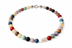 Edelsteinkette multicolor farbig bunt Halskette Kugelkette Größenwahl