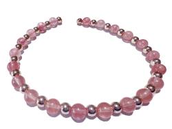 Erdbeerquarz Cherryquarz Hämatit rosa rosé Edelstein Armband Längenwahl