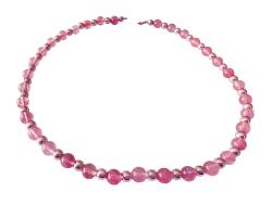 Erdbeerquarz Cherryquarz Hämatit rosa rosé Designerkette Edelstein Kette Längenwahl