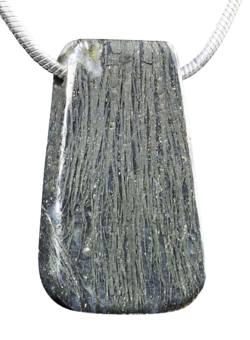 Federpyrit Pyrit Cabochon Edelstein Ketten Anhänger gebohrt