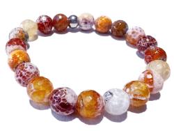Achat Feuerachat Schlangenachat rotorange Edelstein Stretch Armband Längenwahl