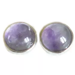 Fluorit Edelstein Cabochons Ohrstecker Ohrringe 925er Echtsilber