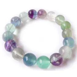 Fluorit Regenbogenfluorit 10 mm Edelstein Elastik Stretch Armband Längen Wahl