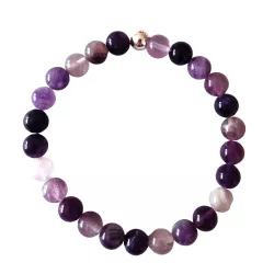 Fluorit violett Edelstein Stretch Armband Größenwahl