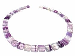 Fluorit violett Quadrat Edelstein Kette Längenwahl