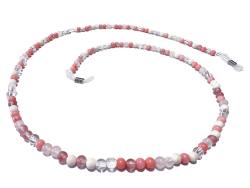 Edelstein Brillenkette Rosenquarz Zitronenchrysopras Bergkristall Echtsilber Brillenband Längenwahl