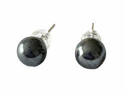 Hämatit Edelstein Kugel Ohrstecker 925er Echtsilber