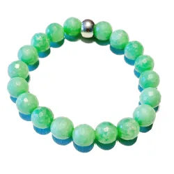 Hemimorphit mint grün facettiert Edelstein Kugel Stretch Armband Längen Wahl