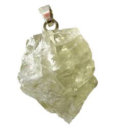 Hiddenit Lithiumsmaragd freeform Edelstein Rohstein Silber Ketten Anhänger Spodumen