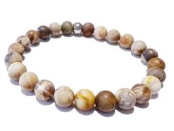 Holzopal versteinertes Holz matt Edelstein Stretch Armband Längen Wahl
