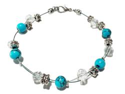 Howlith Bergkristall Edelstein Mehrstrang Armband  -Restposten-