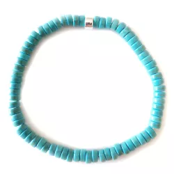 Howlith türkis Heishi Button Armband