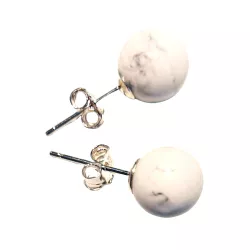 Howlith weiß Edelstein Ohrstecker 925 Echtsilber