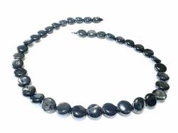 Hypersthen Coin Edelstein Kette Längen Wahl