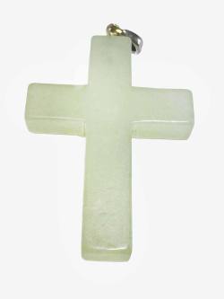 Serpentin Kreuz grün Edelstein Ketten Anhänger Silberöse