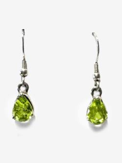 Peridot facettiert Edelstein Ohrringe Ohrschmuck Hänger Echtsilber grün RESTPOSTEN