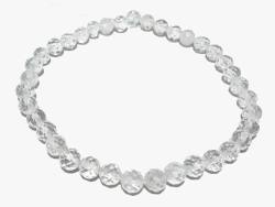 Topas weiß facettiert Edelstein Kugel Stretch Armband