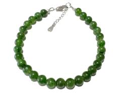 Jade nephrit Edelstein Armband grün rhodoniert Verlängerungskettchen