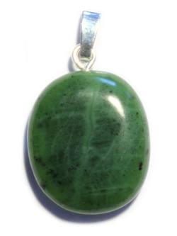 Jade Nephrit 925 Echtsilber Edelstein Ketten Anhänger grün