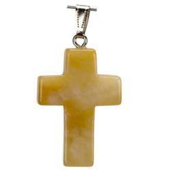 Jade gelb Edelstein Kreuzanhänger Kettenanhänger Kreuz