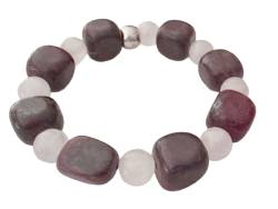 Sommertyp Farben Edelsteinarmband Armband Rosenquarz Jaspis rosa braun