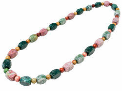 Jaspis multicolor groß Edelstein Kette Halskette Collier