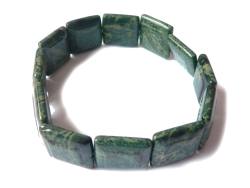 Jaspis grün Edelstein Stretch Armband Quadrate Größenwahl