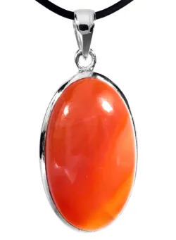 Karneol Carneol Cabochon Edelstein Ketten Anhänger oval Echtsilber