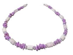 Kunzit Phosphosiderit Edelstein Designerkette flieder innerer Frieden und Nervenstärke