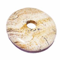 Jaspis Landschaftsjaspis Edelstein Donut beige braun 3 cm