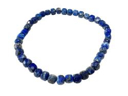 Lapislazuli Edelstein Würfel Stretch Armband blau