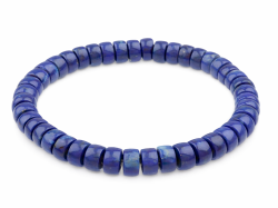 Lapislazuli blau Heilstein Scheiben Button Stretch Armband