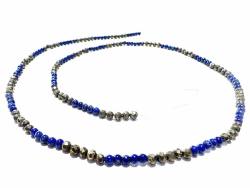 Edelstein Brillenkette Pyrit bronze Lapislazuli blau Echtsilber Verschluss Längenwahl