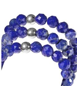 Lapislazuli blau Finger Ring Echtsilber Elastikband dehnbar-4035