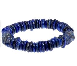 Lapislazuli Edelstein Scheiben Stretch Armband blau