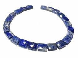 Lapislazuli facettiert Edelstein Rechteck Stretch Armband blau Längenwahl