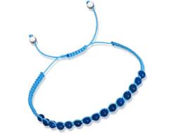 Lapislazuli blau Textil Edelstein Armband mit Echtsilber größenverstellbar