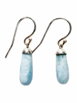 Larimar blau Echtsilber Edelstein Ohrhänger Ohrringe Heilsteine Echtsilberfassung