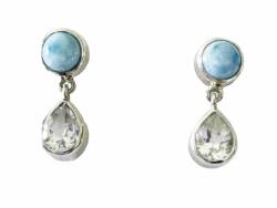 Larimar Topas Designer Ohrhänger Echtsilber 925
